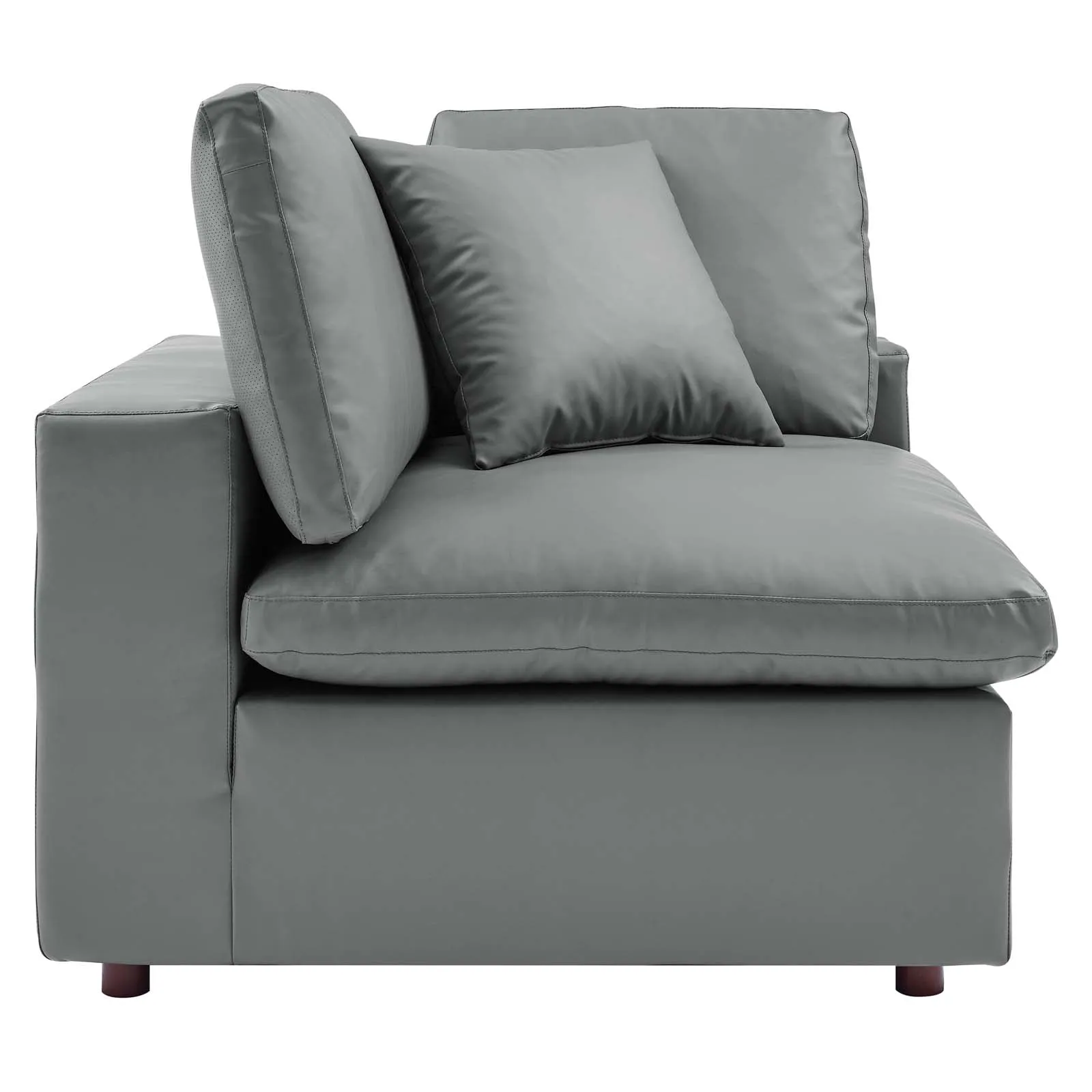 Commix  Down Filled Overstuffed Vegan Leather 5-Piece Sectional Sofa