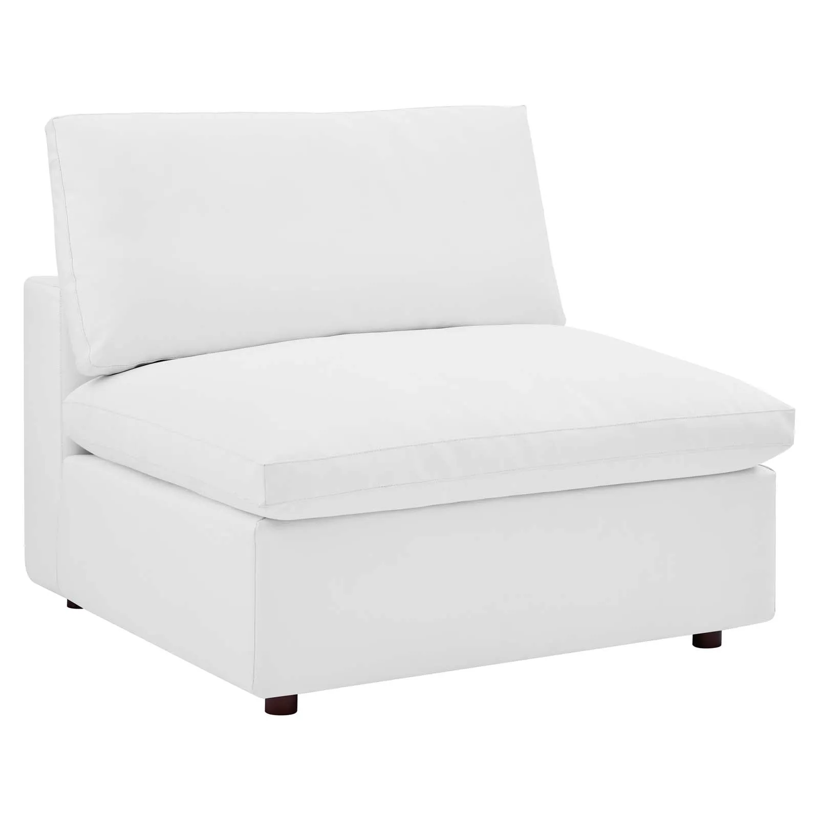 Commix  Down Filled Overstuffed Vegan Leather 5-Piece Sectional Sofa