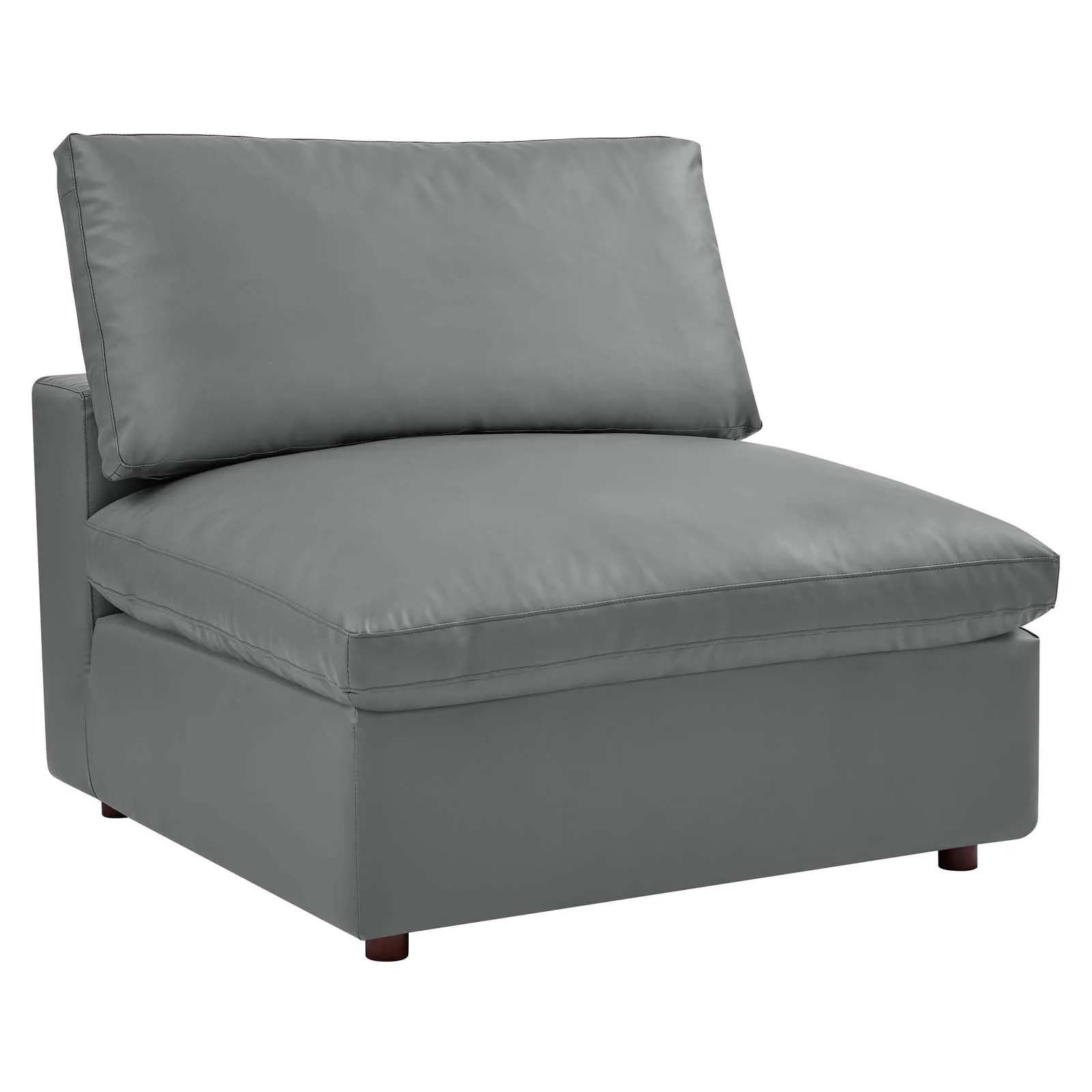 Commix  Down Filled Overstuffed Vegan Leather 5-Piece Sectional Sofa