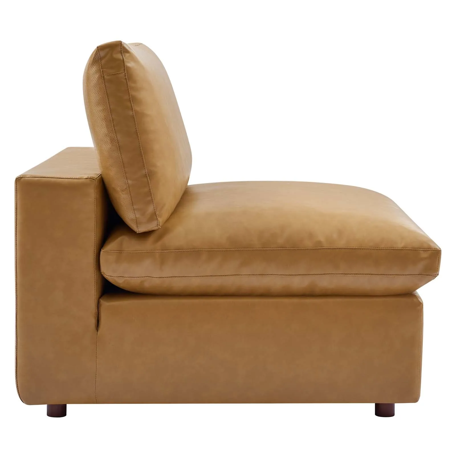 Commix  Down Filled Overstuffed Vegan Leather 5-Piece Sectional Sofa