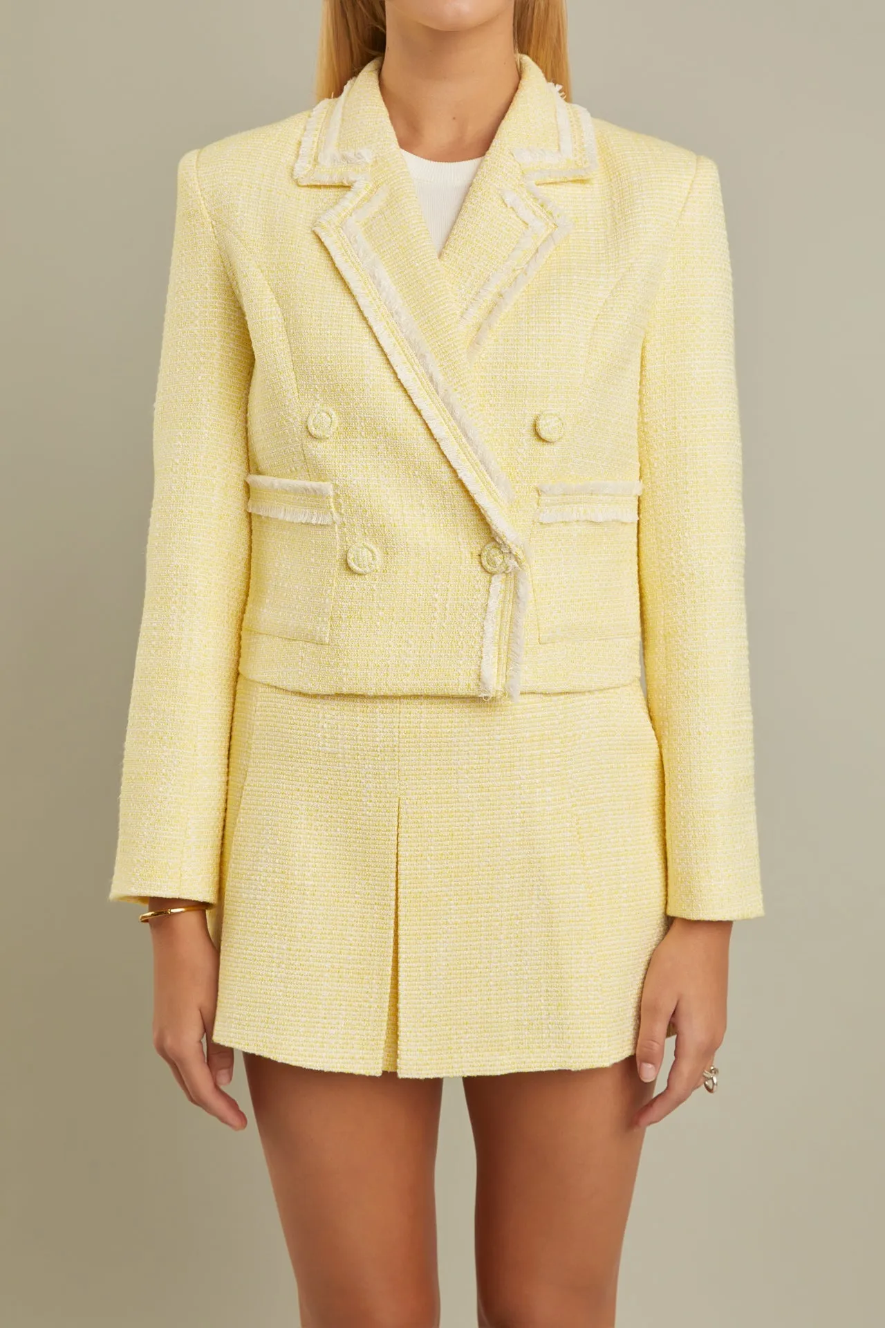 English Factory - Textured Double Breasted Blazer