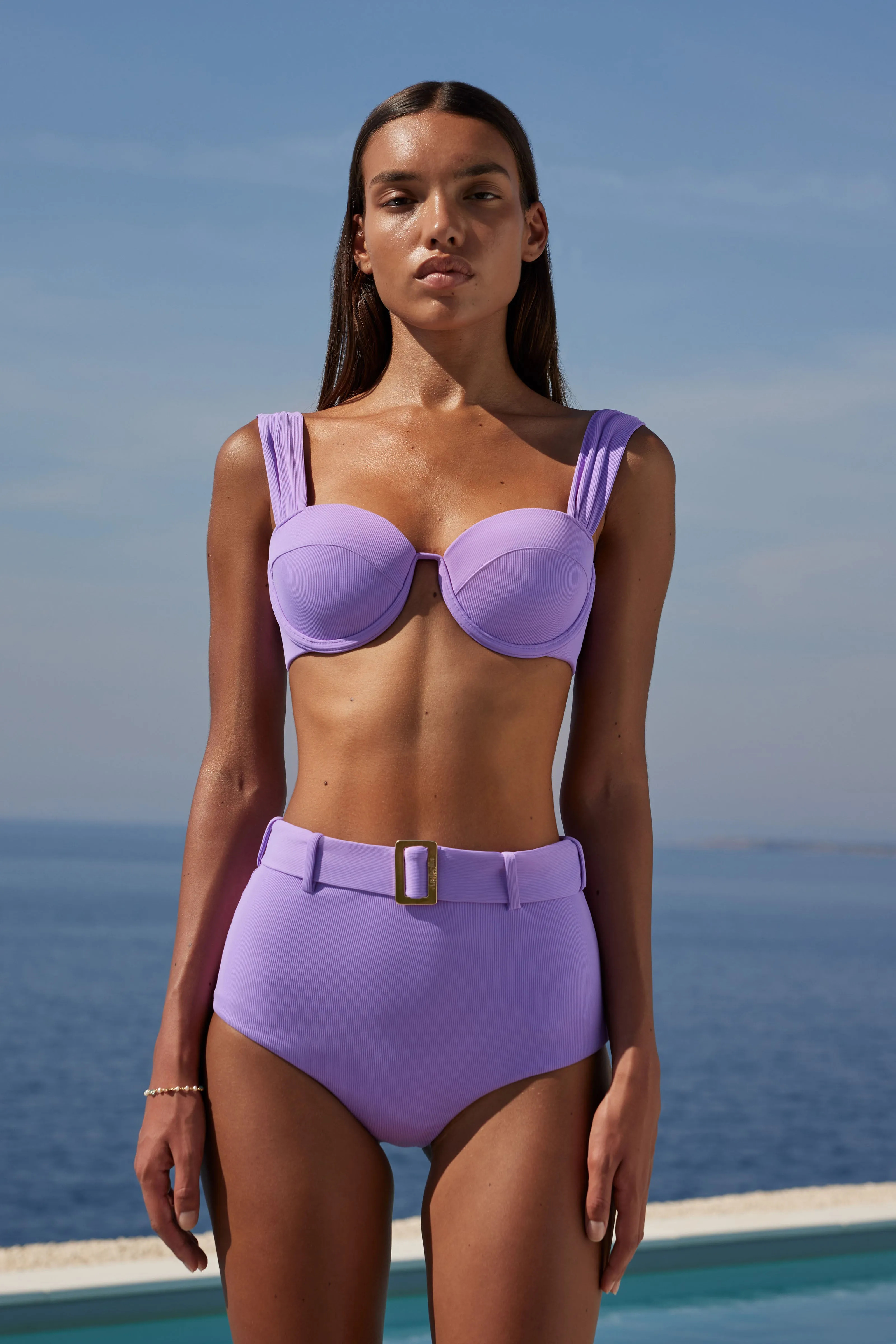 The Belted Brief - Violet (Ribbed)