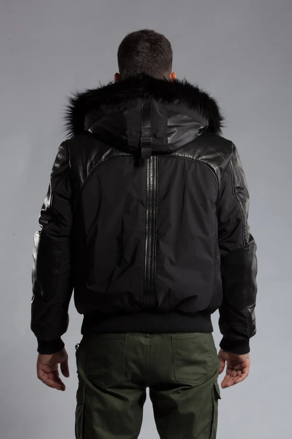 Victor Black Fur | Leather Sleeves