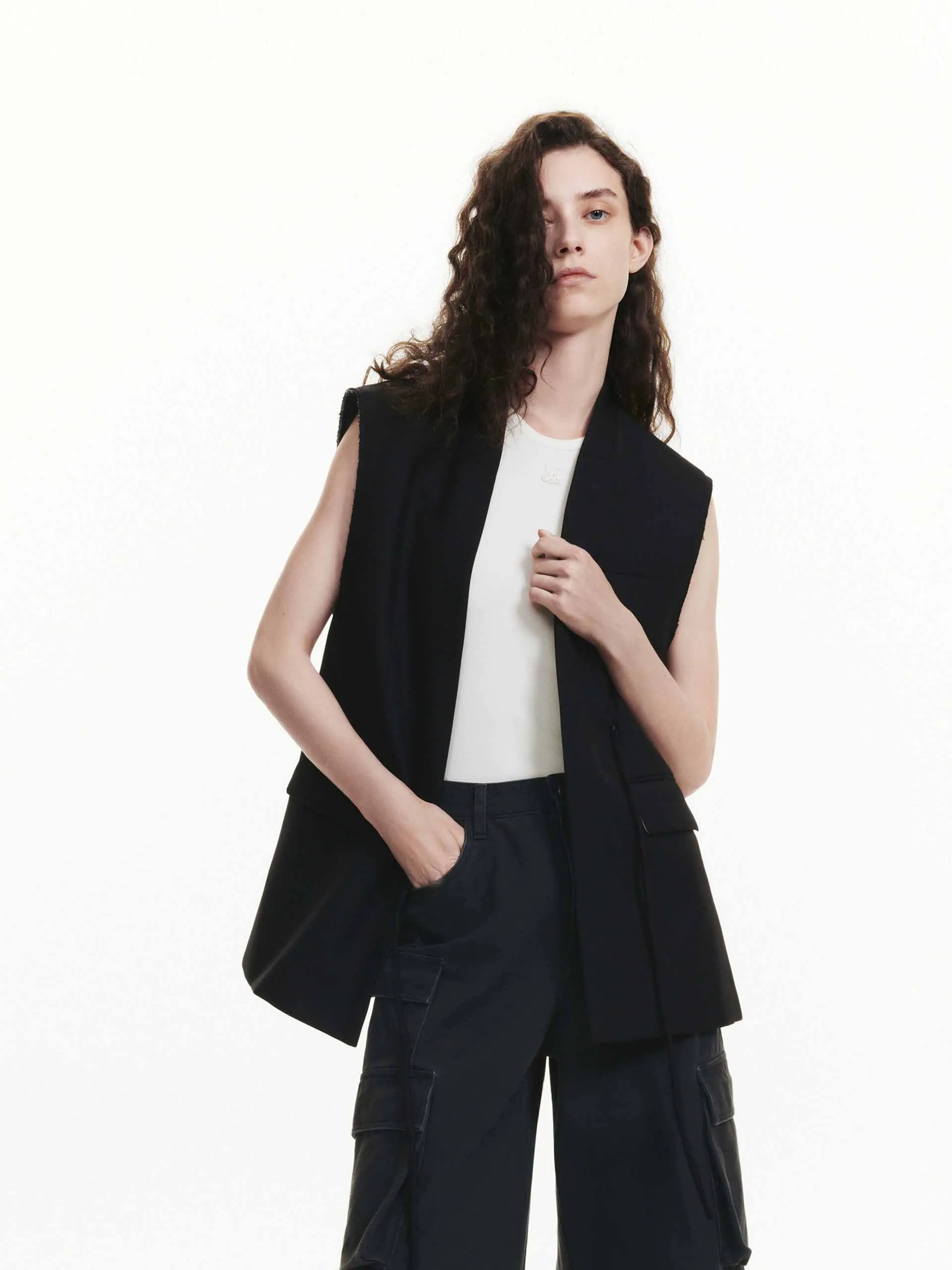 Wool Blend Long Waistcoat
